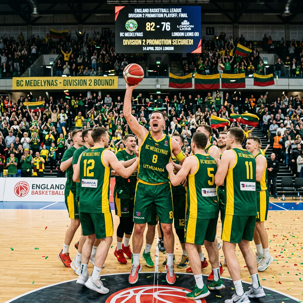 Lietuvos krepšinio klubas BC Medelynas pateko į 2-ąją divizioną Anglijos krepšinio lygoje