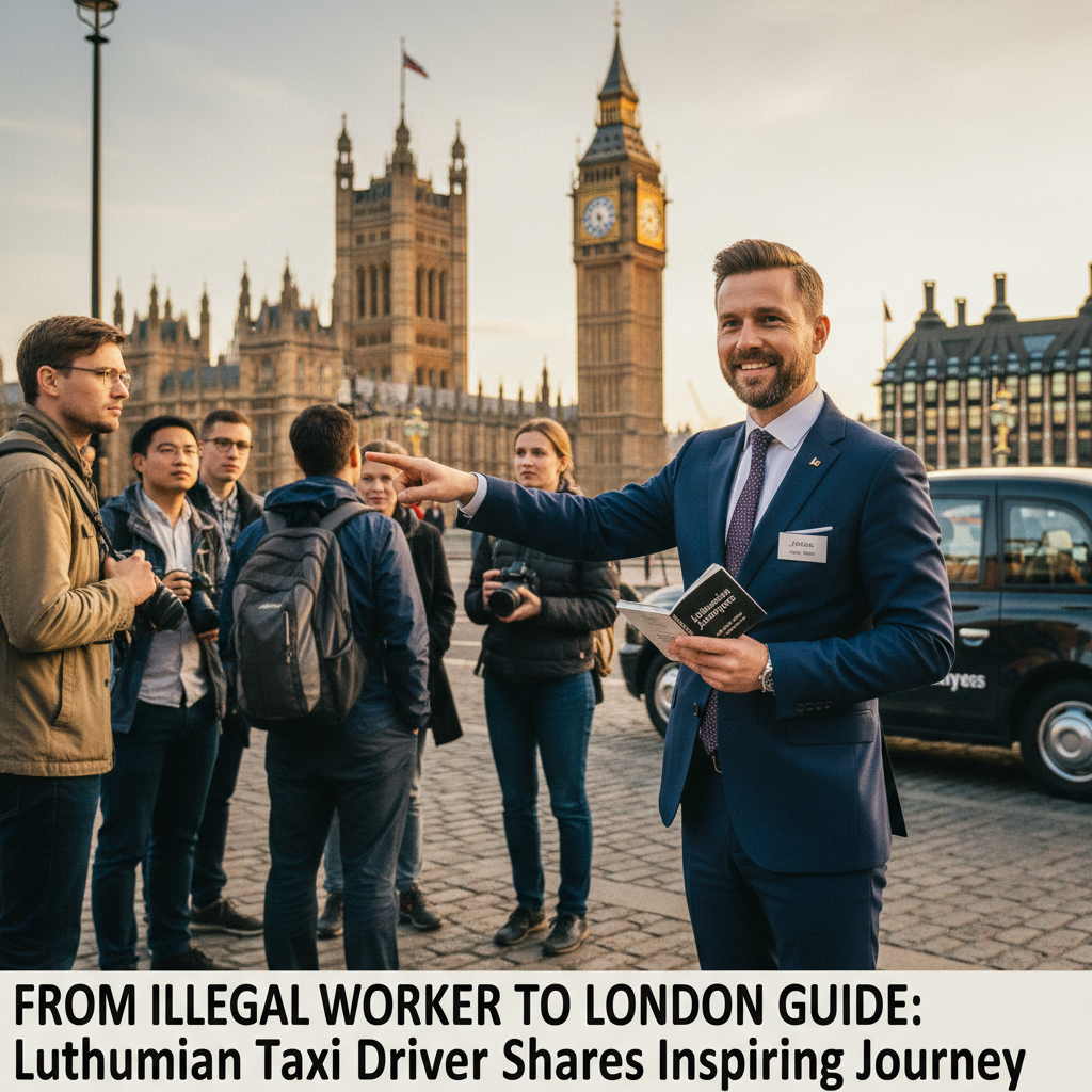 Lietuvių taksi vairuotojas pasakoja apie kelionę nuo nelegalaus darbuotojo iki Londono gido