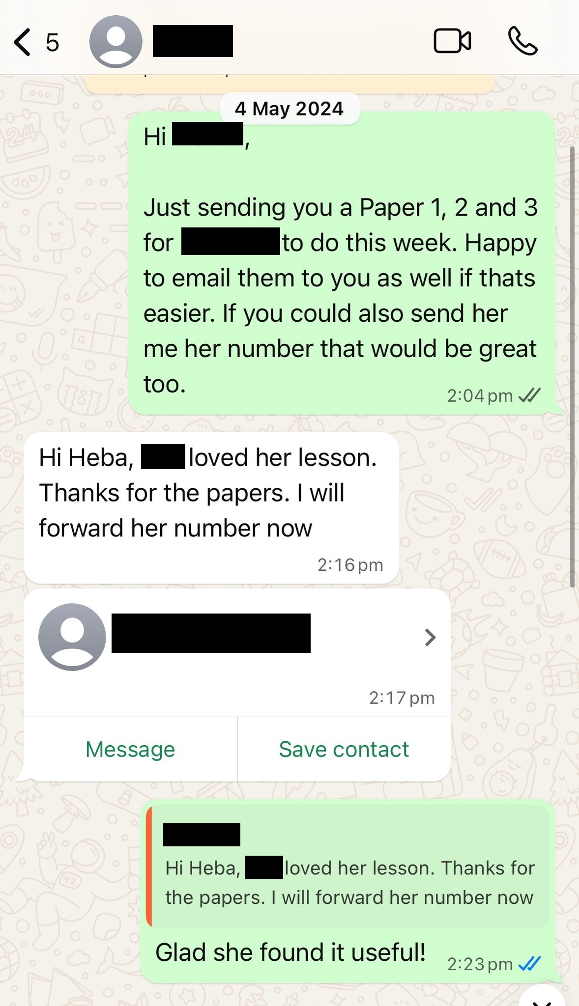 Trial lesson feedback - loved the lesson
