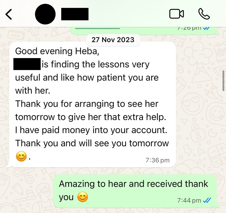 Parent feedback - patient with her daughter