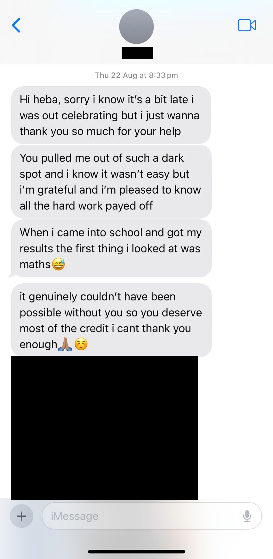 Student results day - grateful for the help