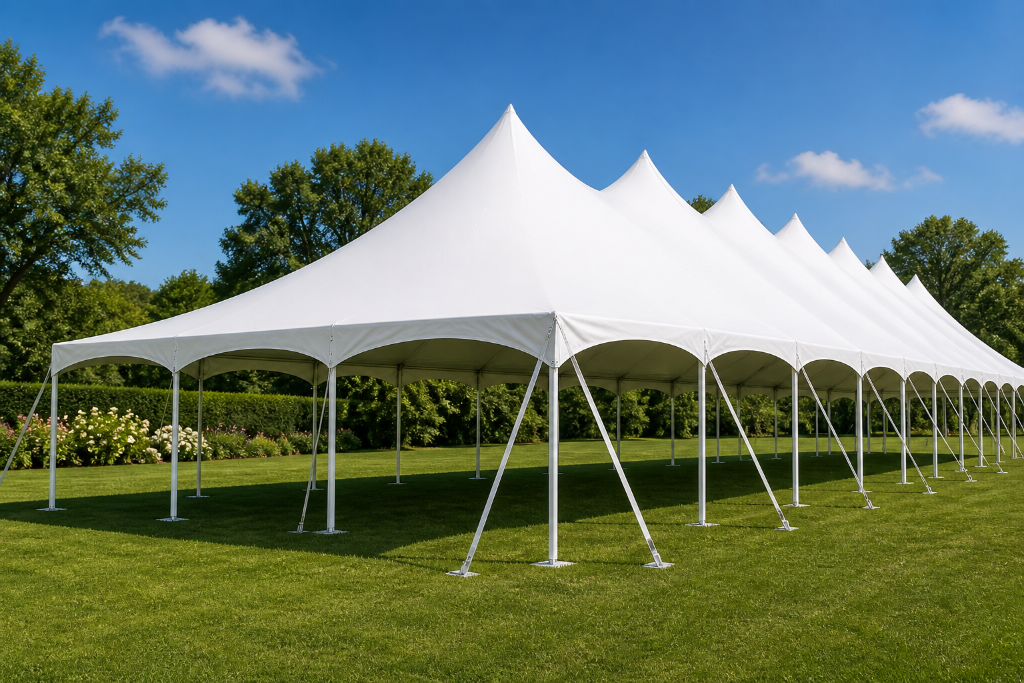 Large marquee tent installation