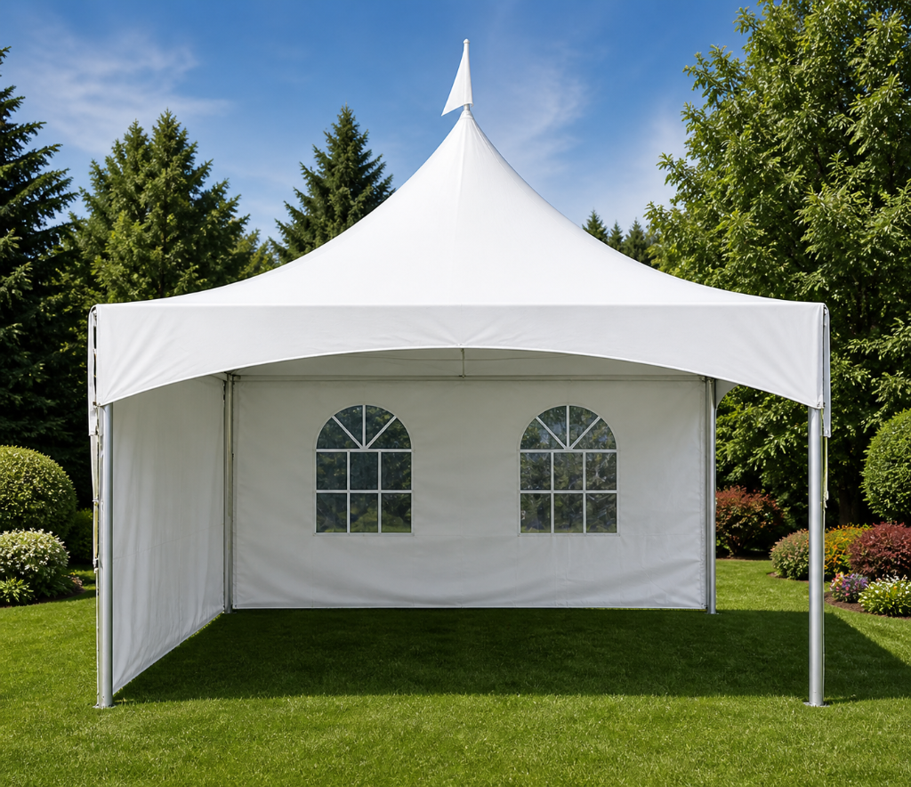 Small elegant marquee tent on grass