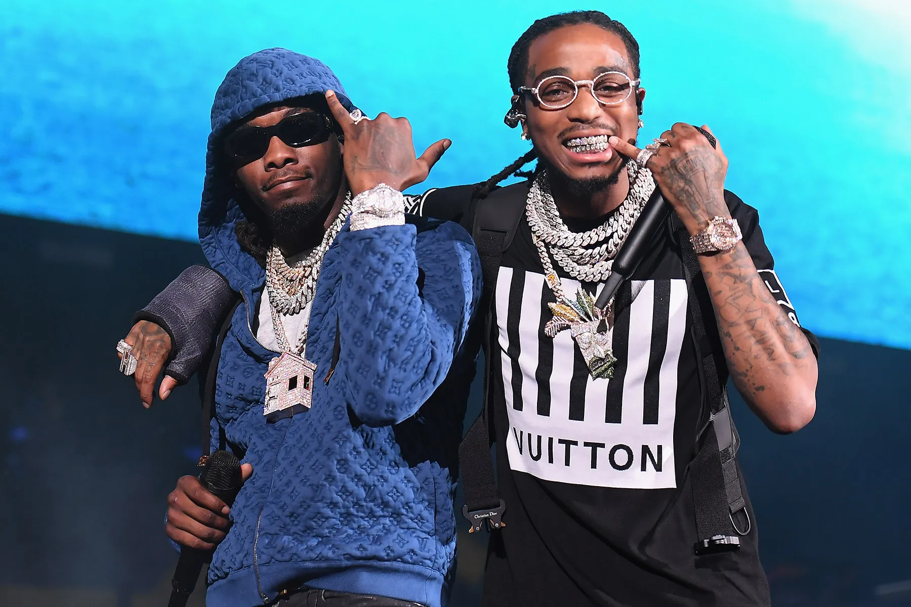 Offset and Quavo performing together