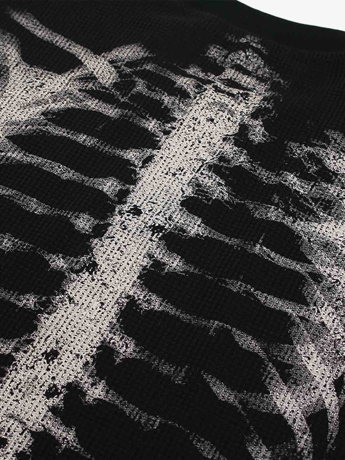 Skeleton 3D Thermal Print Long Sleeve Shirt 3