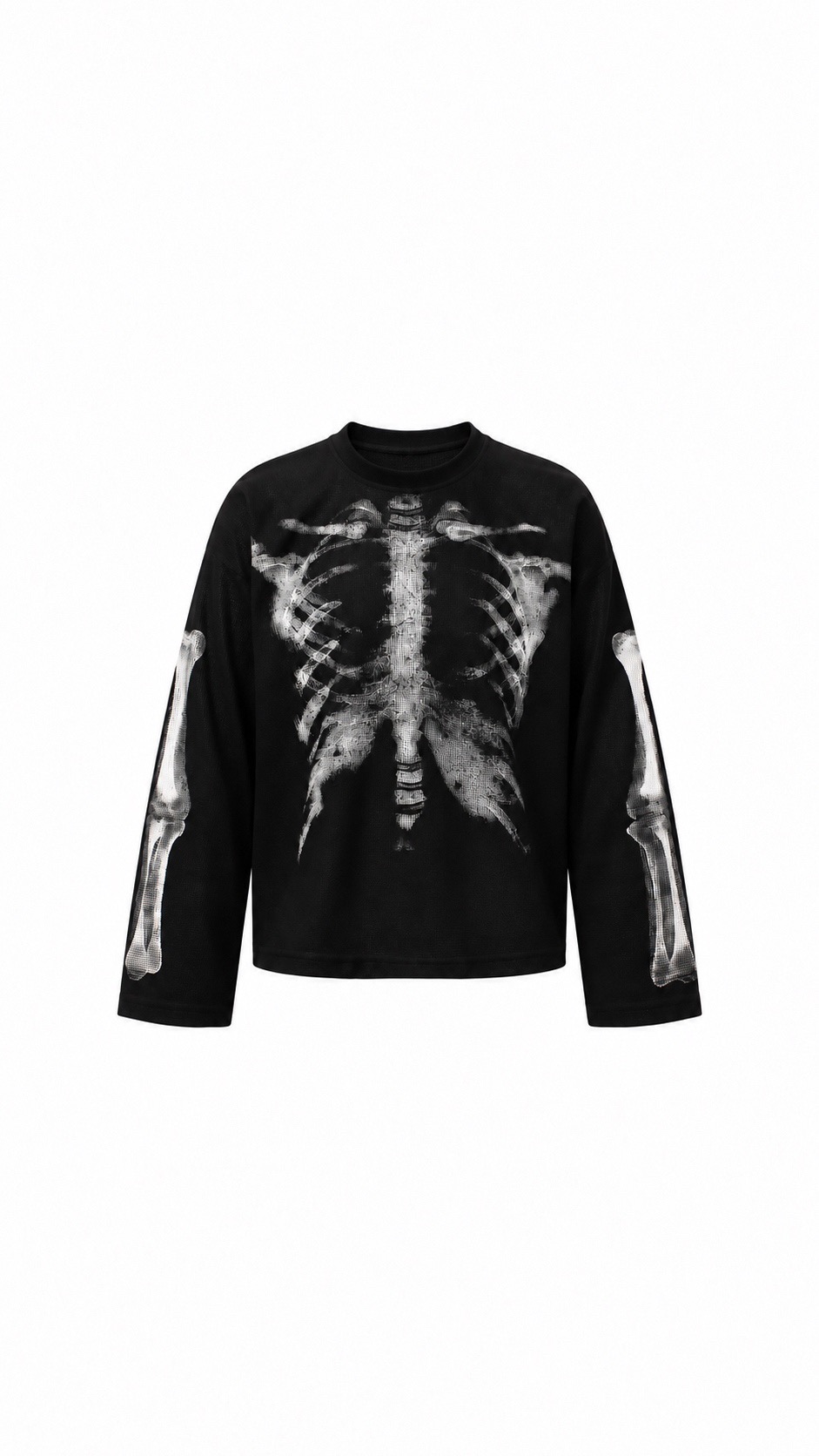 Skeleton 3D Thermal Print Long Sleeve Shirt 1