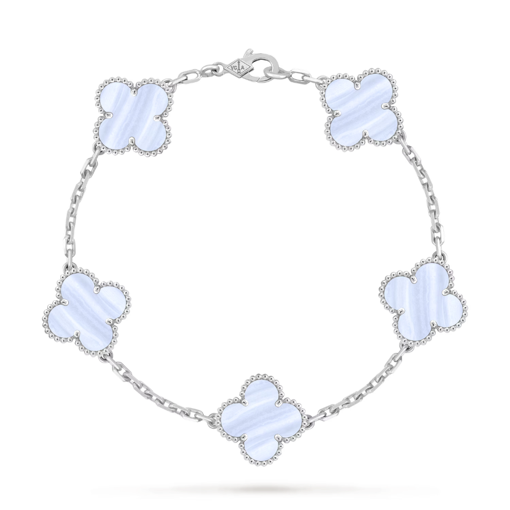 Vintage Alhambra Bracelet — Blue Chalcedony
