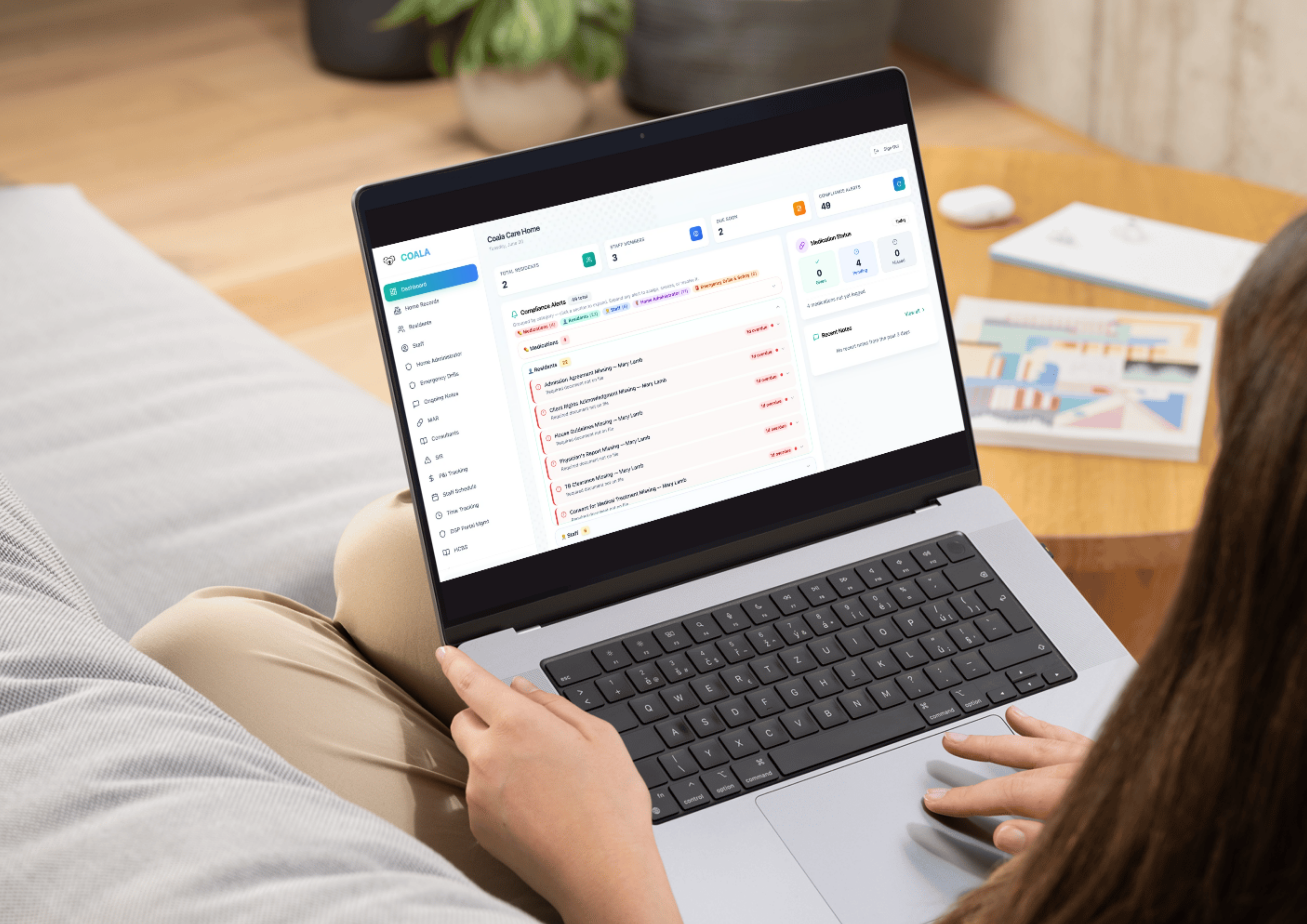 COALA Dashboard accessed on a laptop from anywhere
