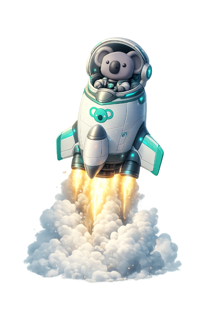 COALA DAE koala astronaut rocket preparing to launch