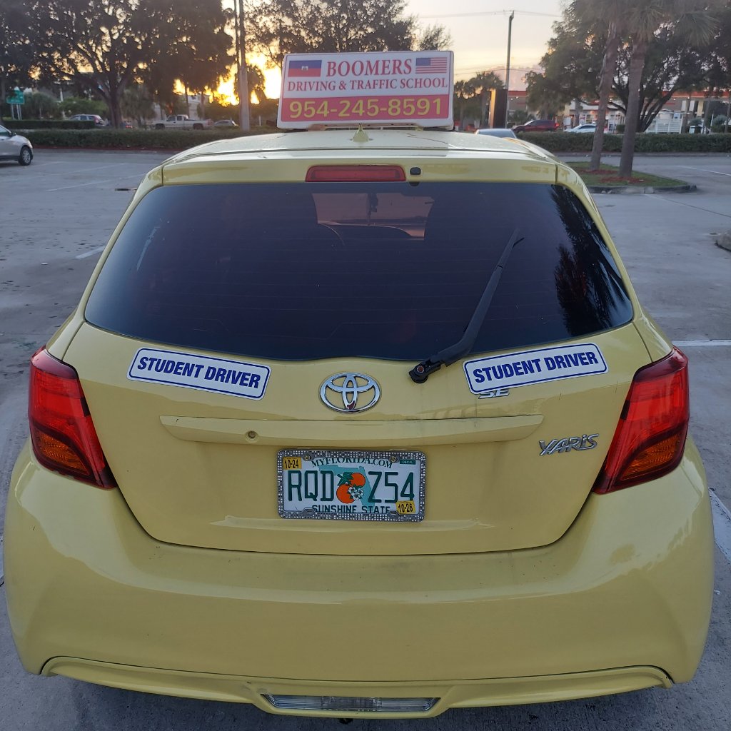 Yellow Yaris — Student Driver vehicle