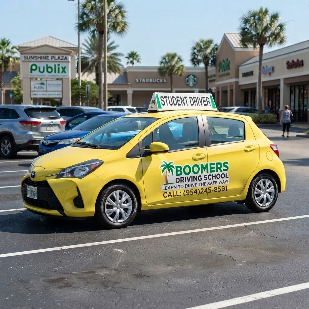 Yellow Boomers Car — Branded Student Driver vehicle