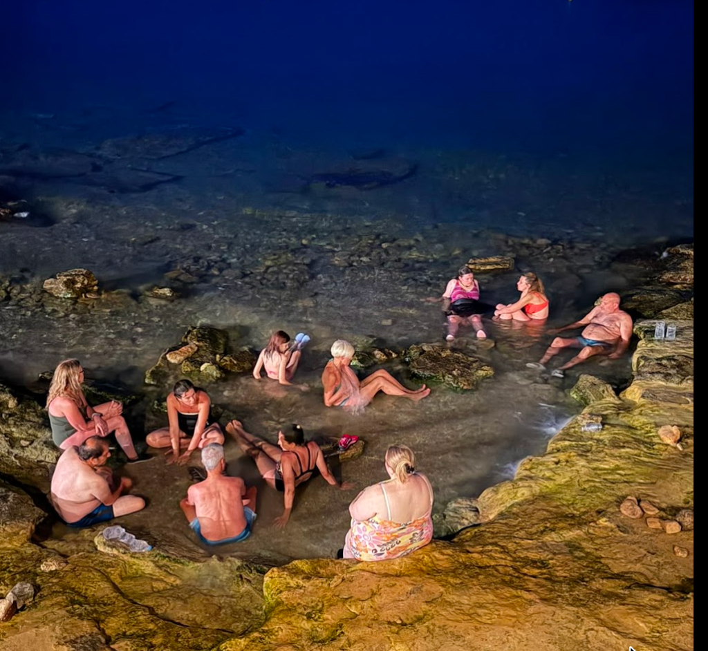 Hot springs at night