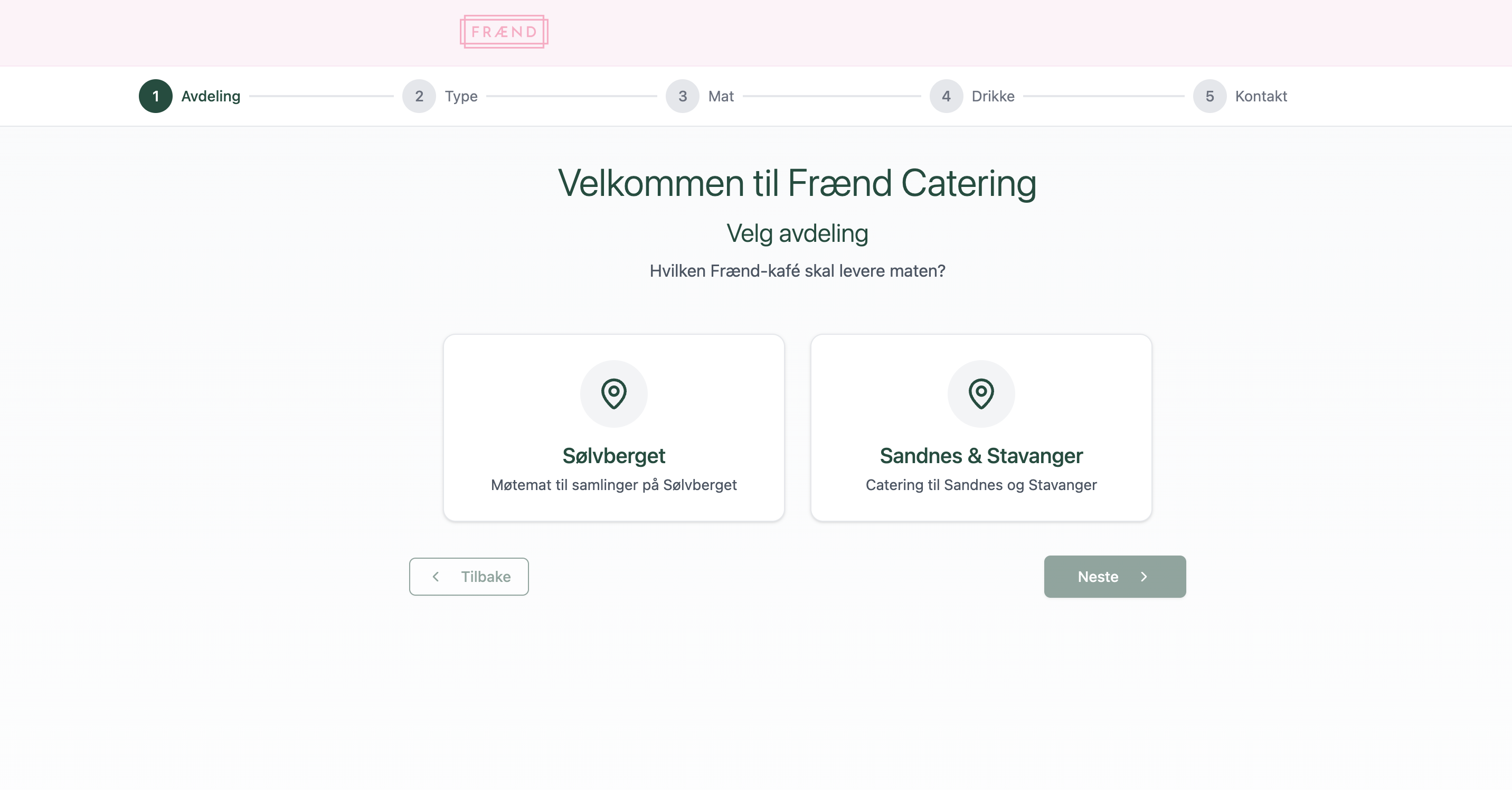 Frænd Catering template preview