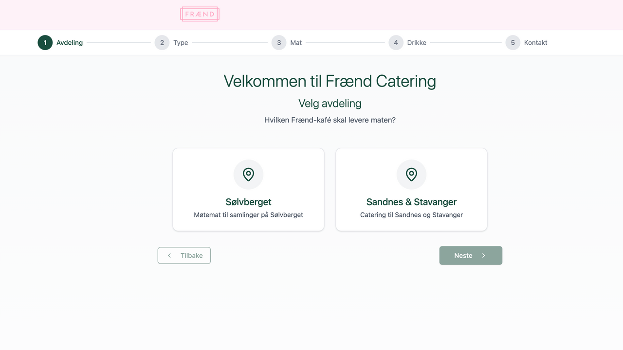 Frænd Catering template preview