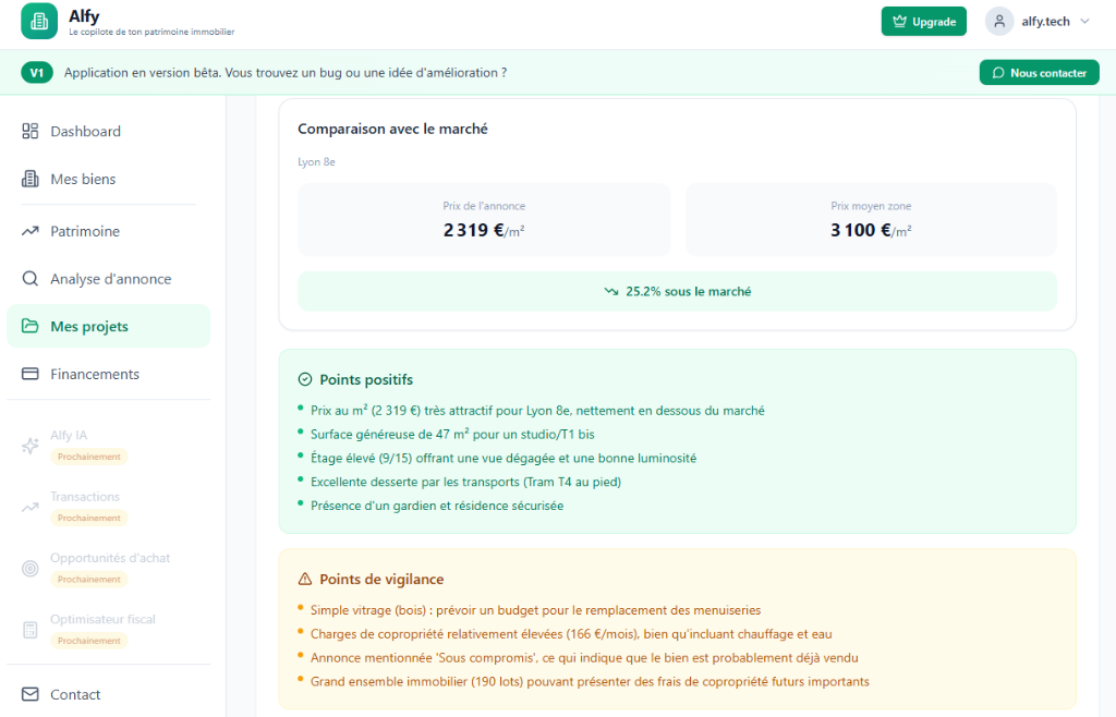 Analyse d'annonce IA
