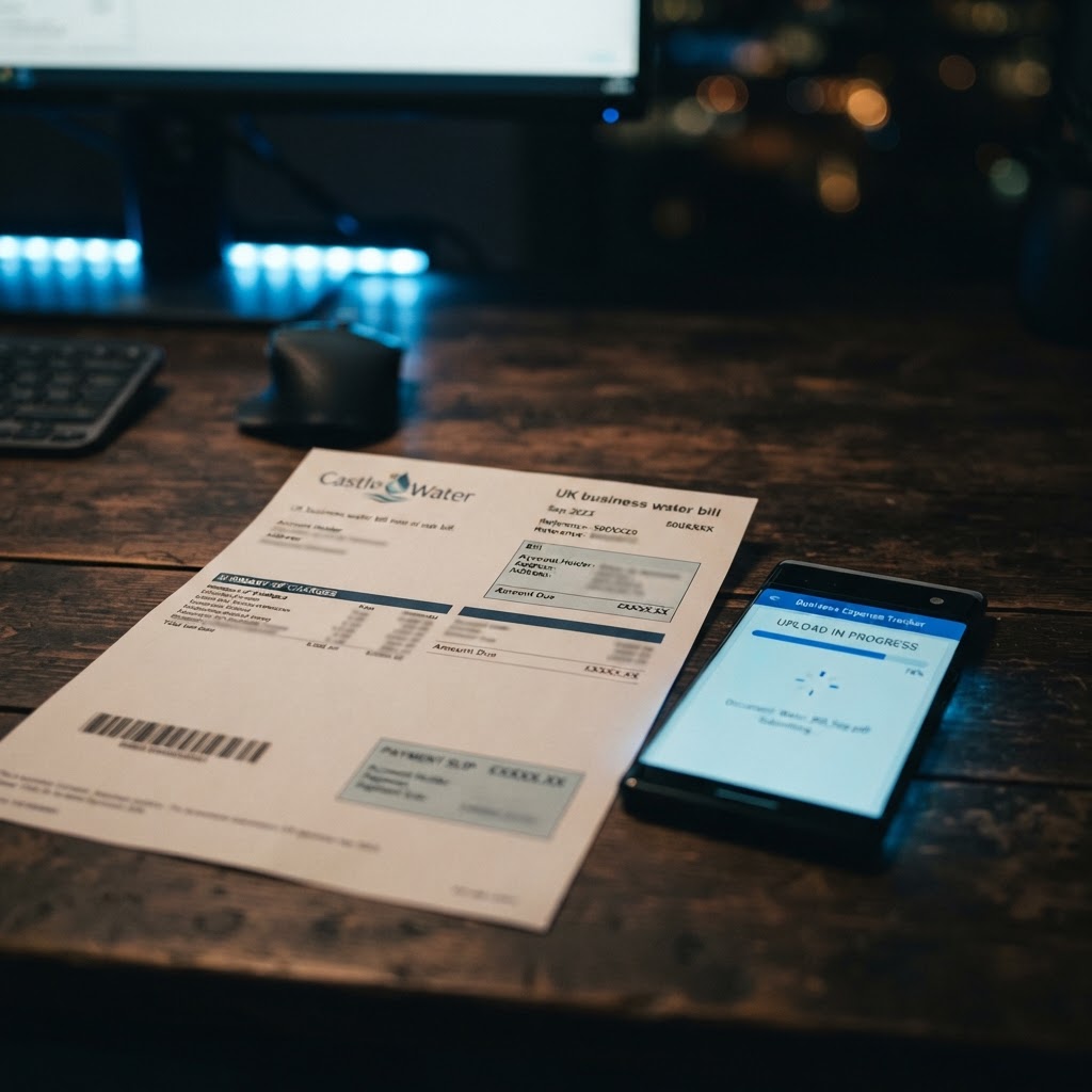 Uploading a UK business water bill to be checked for surface water drainage charges