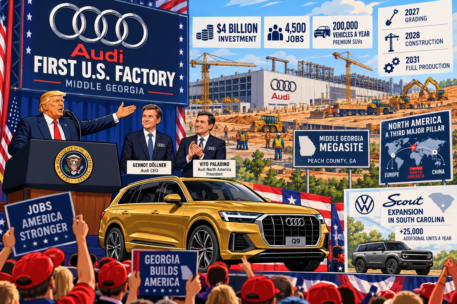 200,000 Cars a Year: Trump Brings Audi's First U.S. Factory to Middle Georgia