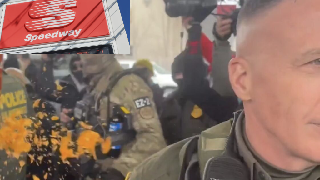Leftist Protesters Confront Border Patrol Commander Bovino at Minneapolis Gas Station, Scream & Throw Food