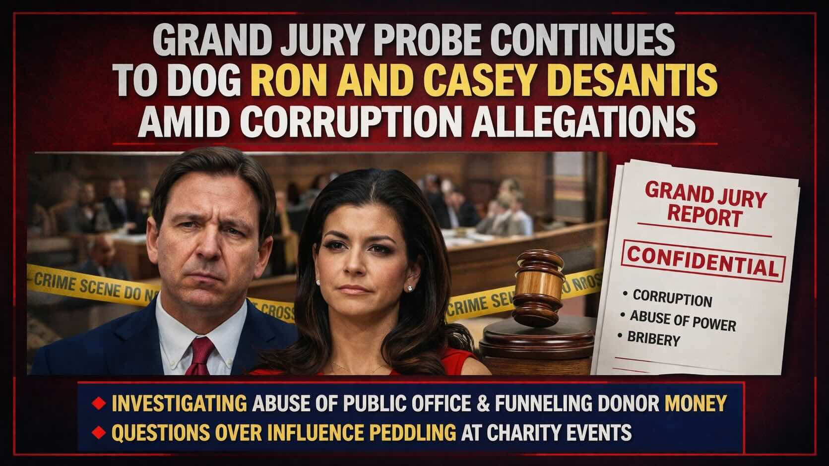 Grand Jury Probe Continues to Dog Ron and Casey DeSantis Amid Corruption Allegations