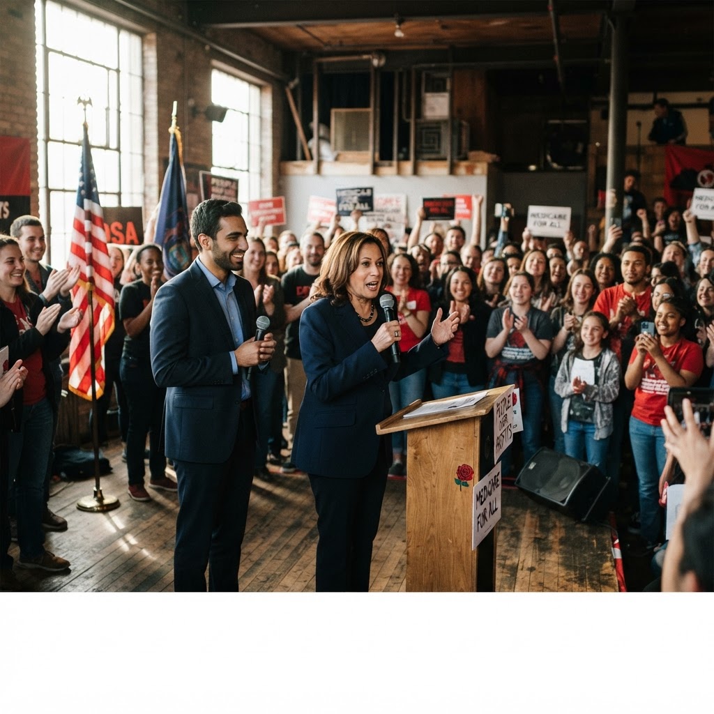 Kamala Harris Campaigns with Abdul El-Sayed as Democrats Go Full Commie