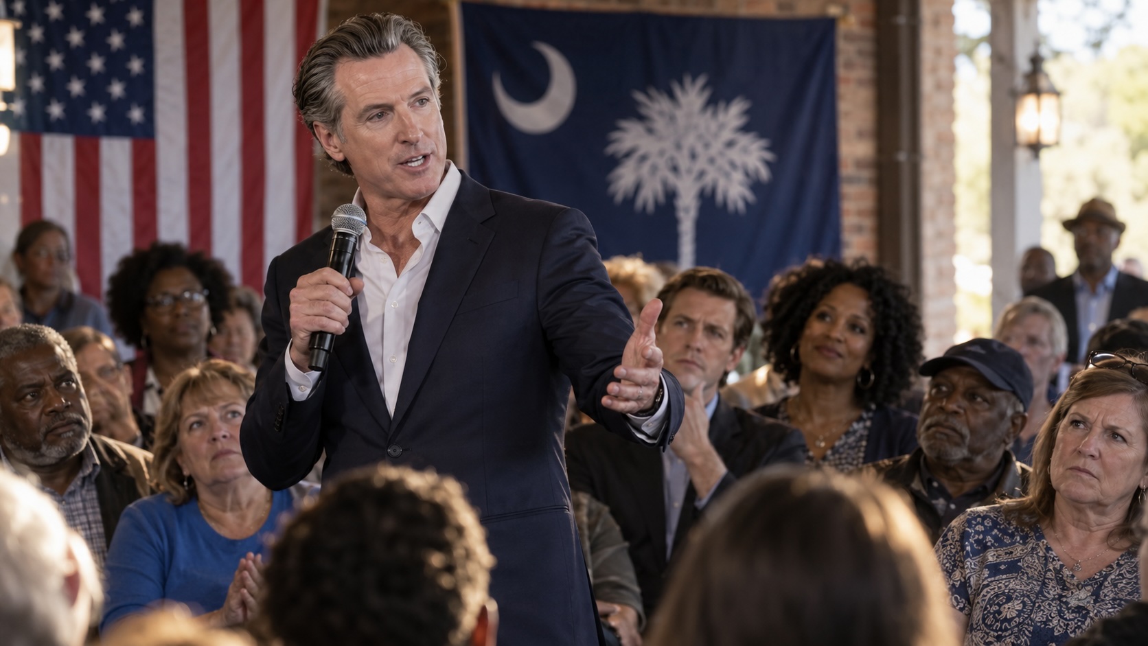 Mr. Newsom Goes to South Carolina: California Governor Tries to Shore Up 2028 Support