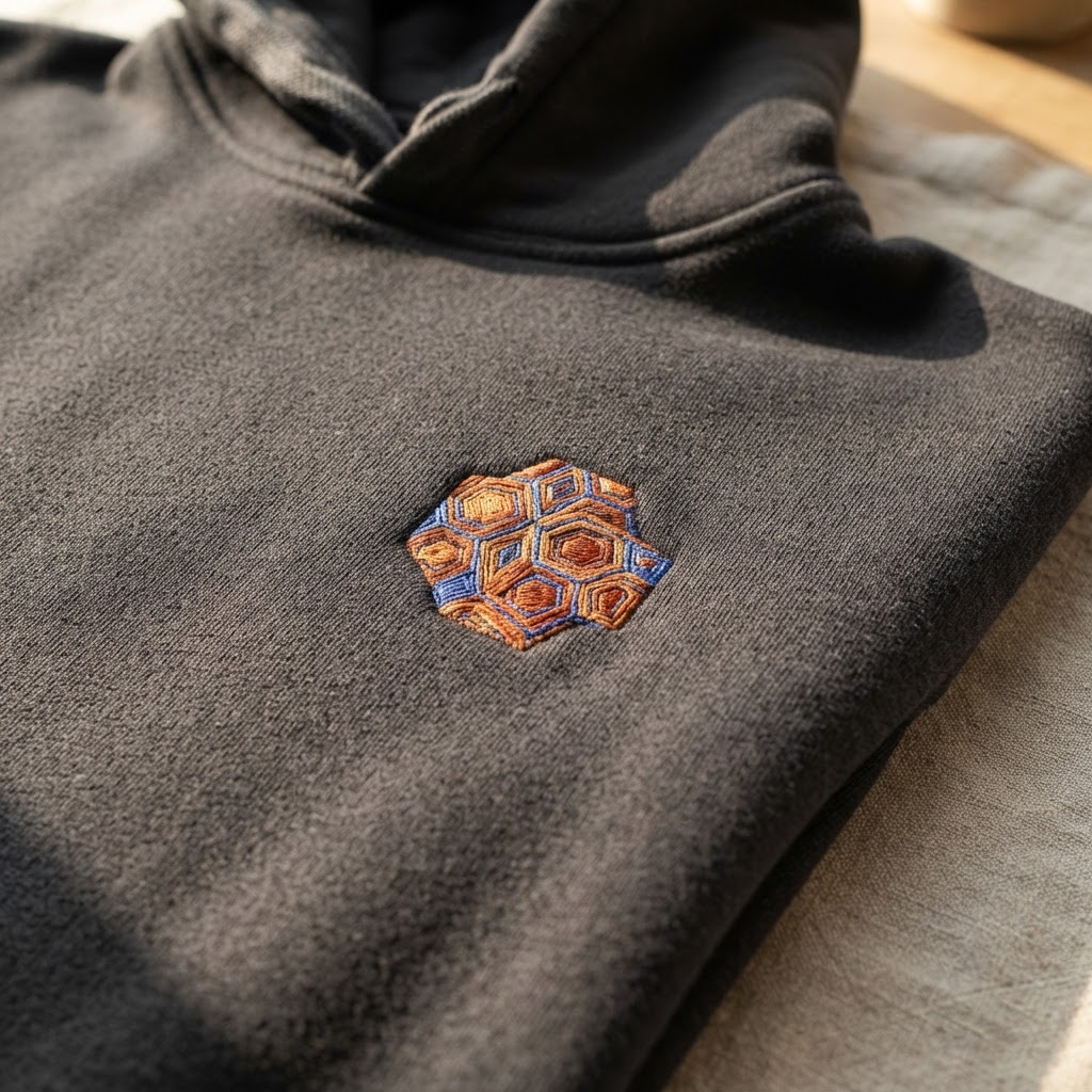 Détail brodé sur textile lifestyle