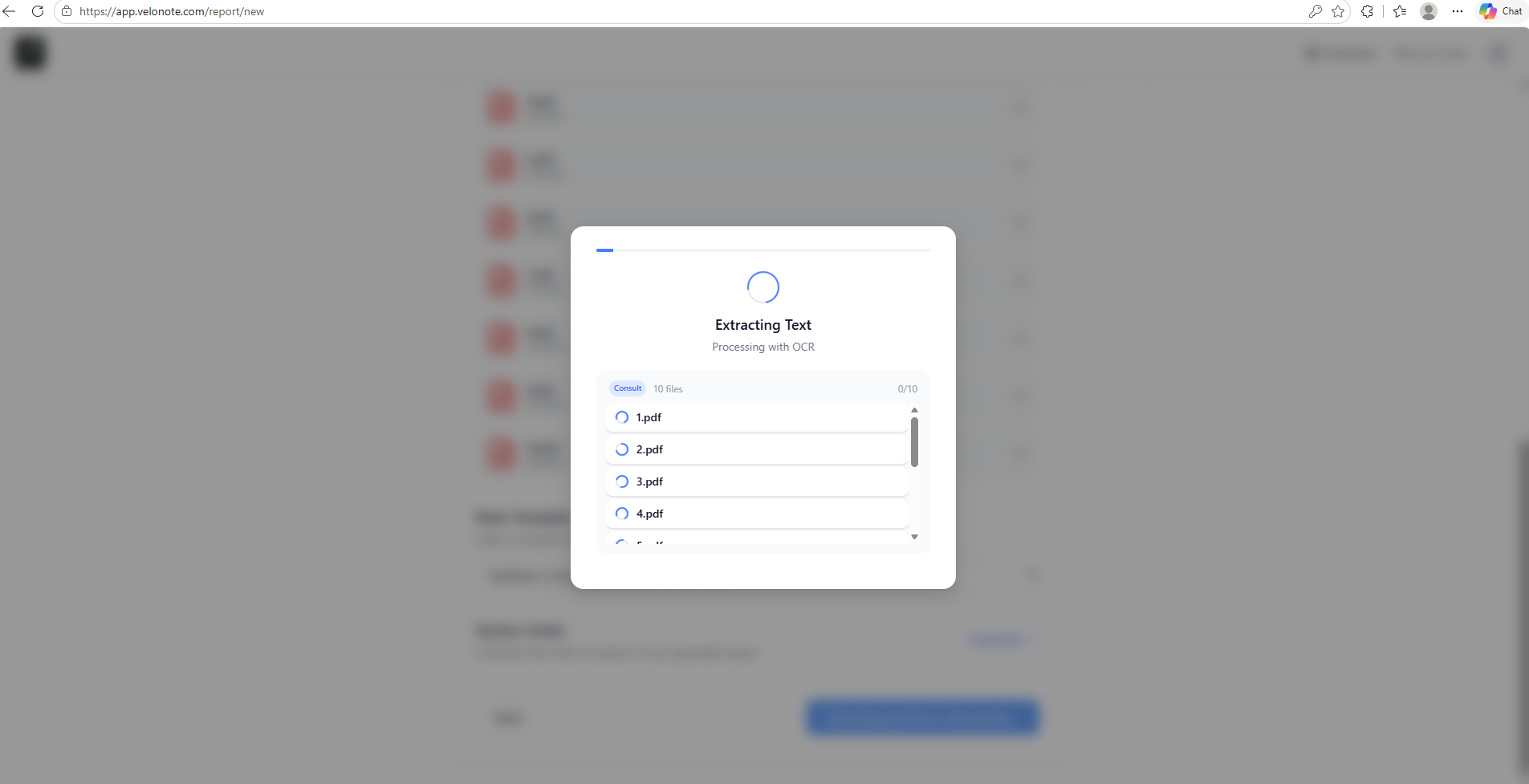 VeloNote screenshot: Extracts Relevant Clinical Information