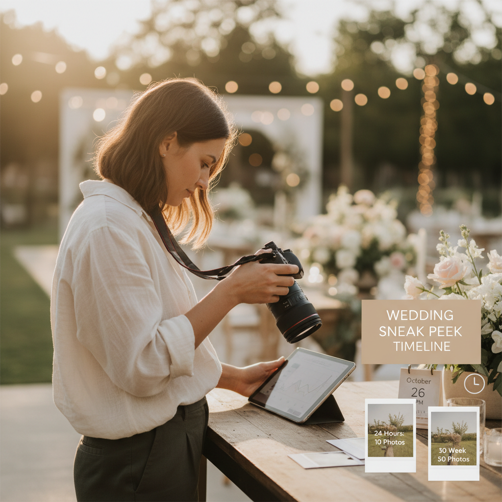 Wedding Sneak Peek Timeline: How Many Photos and When?