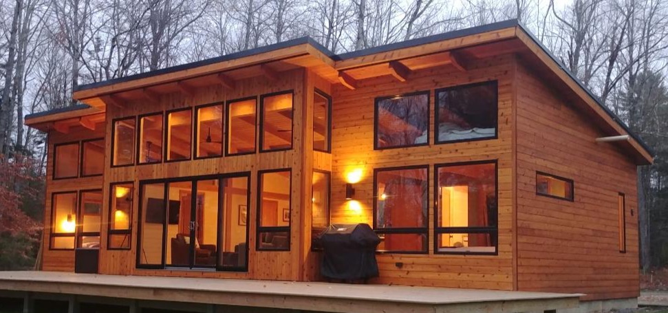 Team Timber finished timber frame lake home