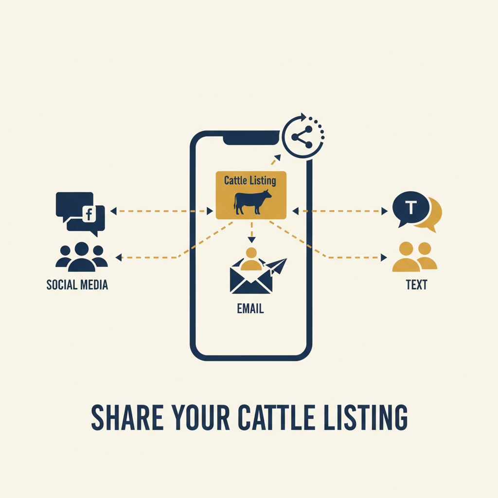 Social sharing a cattle listing to many contacts infographic