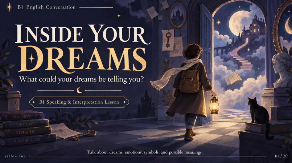 Slide de Inside Your Dreams, aula B1 da Yellow Fox