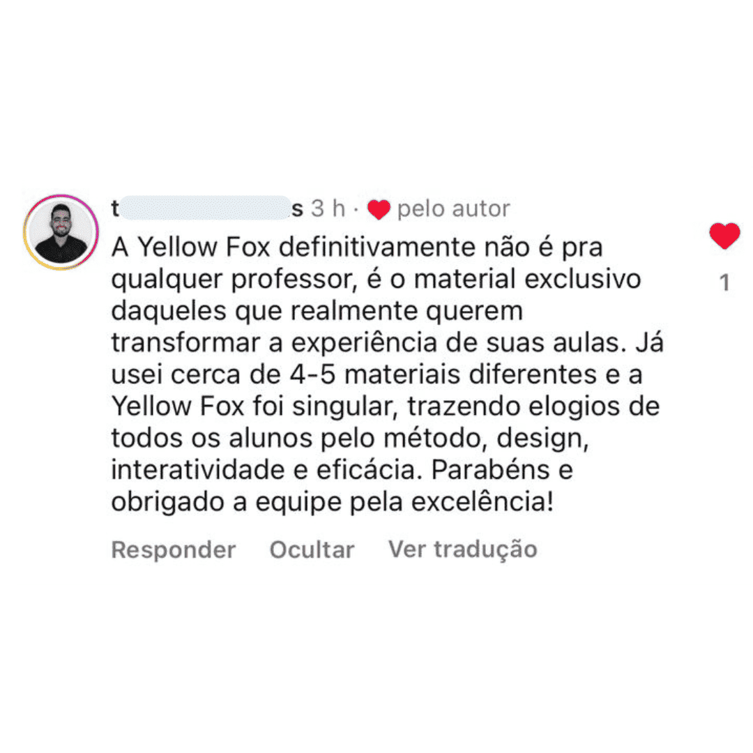 Depoimento de professora enviado à Yellow Fox 3