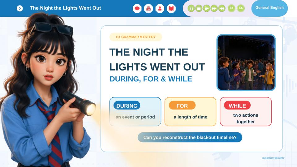 Ampliar amostra de The Night the Lights Went Out · During, For & While · B1