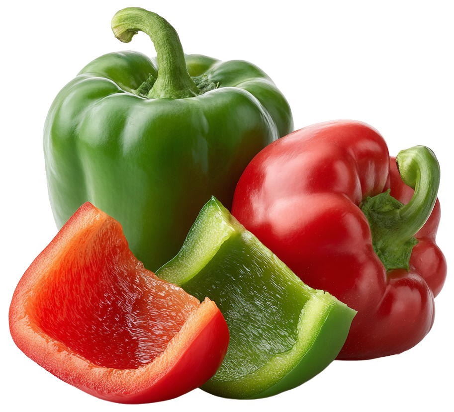 Bell Peppers (small piece ~1/8th)