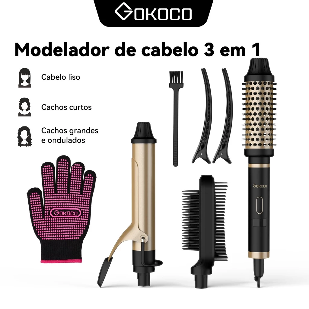 Modelador de Cabelo 3 em 1 GOKOCO