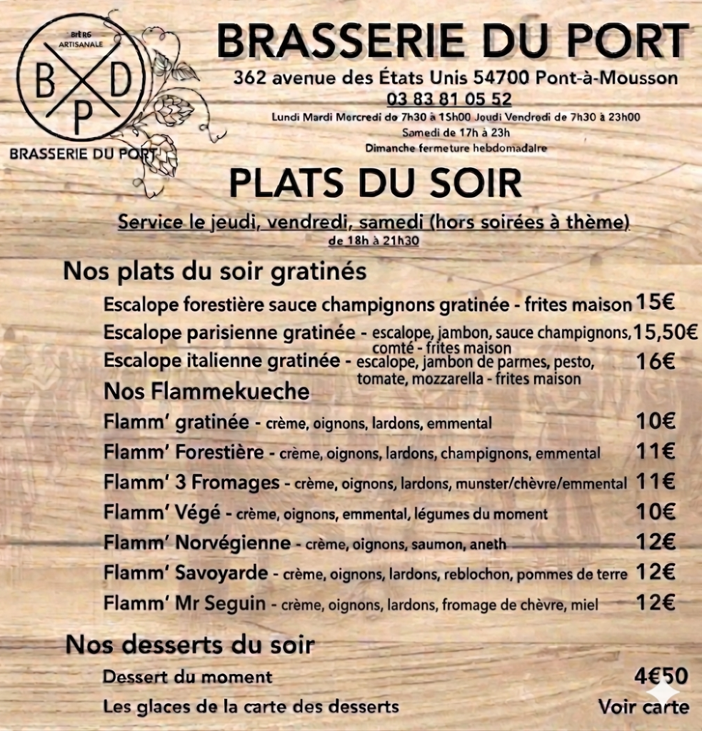 Plats du soir