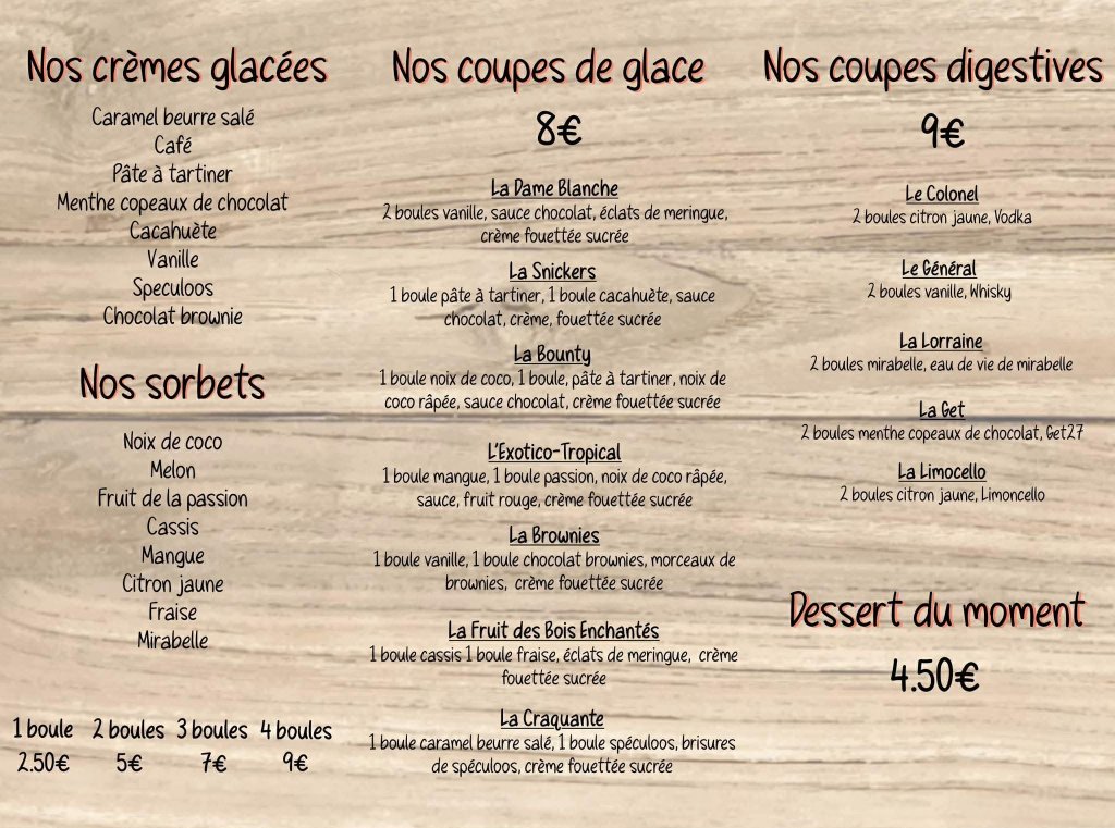 Nos desserts