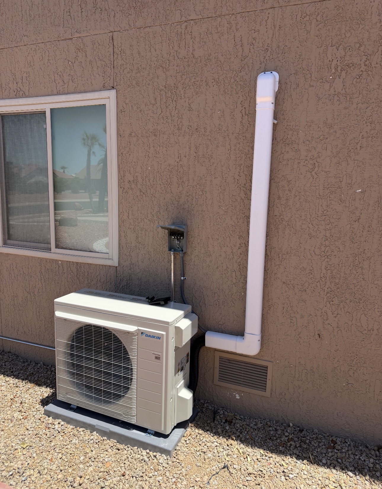 Daikin mini-split outdoor condenser installed by Core Comfort HVAC