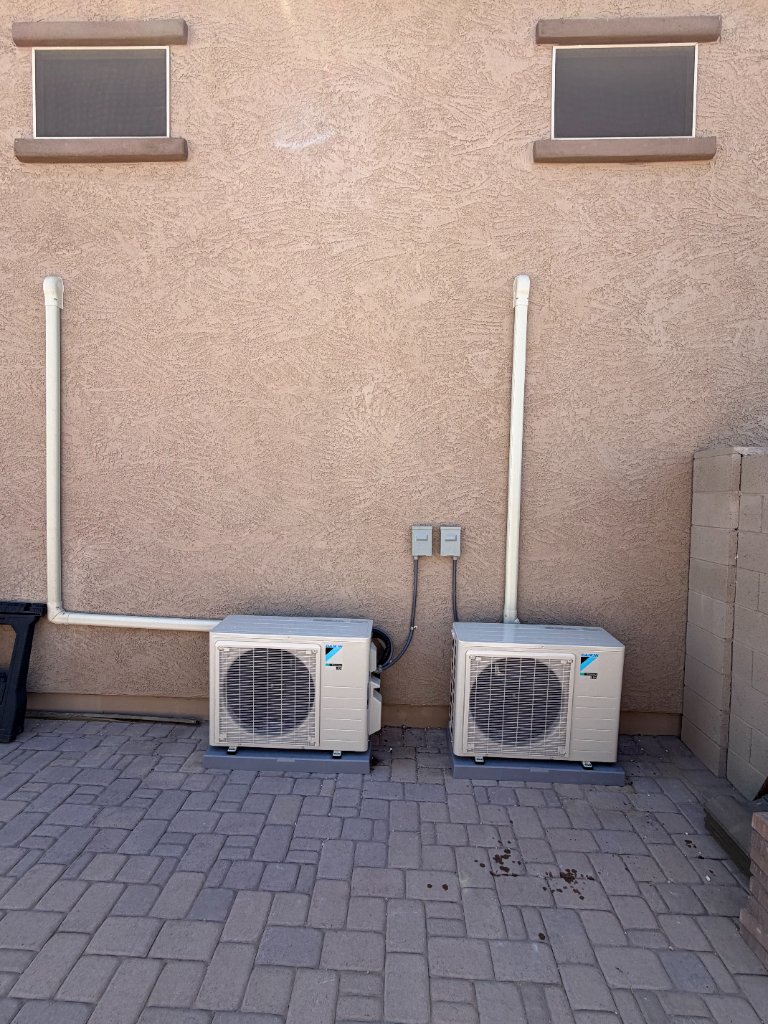 Mini split installation for Two Car Garage in Phoenix Arizona