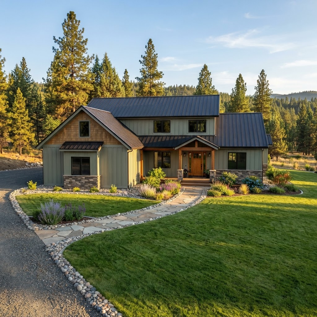 Fully hardened home with attractive, well-maintained defensible-space landscaping