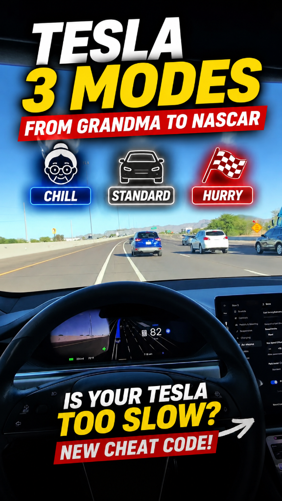 Tesla 3 Modes - From Grandma to NASCAR