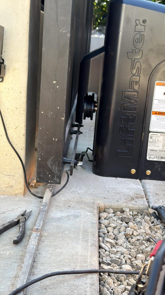 LiftMaster gate repair Los Angeles LiftMaster gate motor installed at Los Angeles residential property by MSB gate repair technician