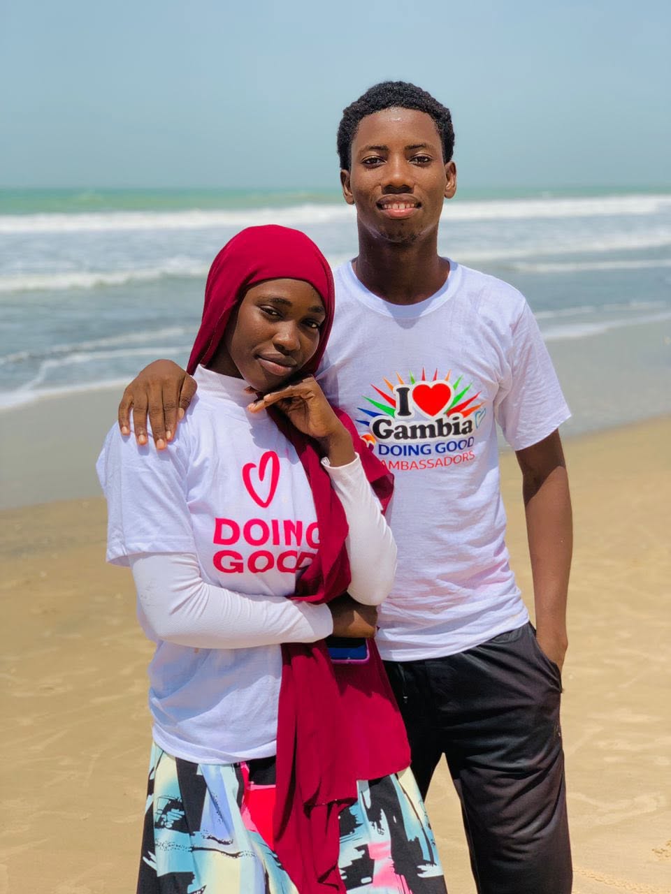 I Love Gambia Doing Good ambassadors on the beach