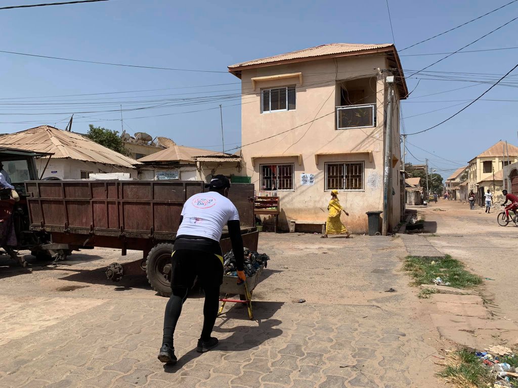 Hauling collected waste away