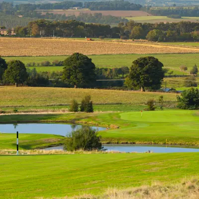 Slaley Hall golf course with rolling Northumberland countryside