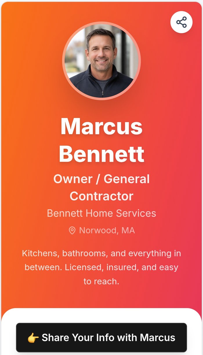 My MASH Card digital business card Bold template