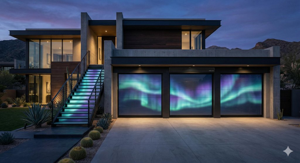 Aurora-Series · Programmable LED Garage Panels & Staircase · Scottsdale, AZ · 2026