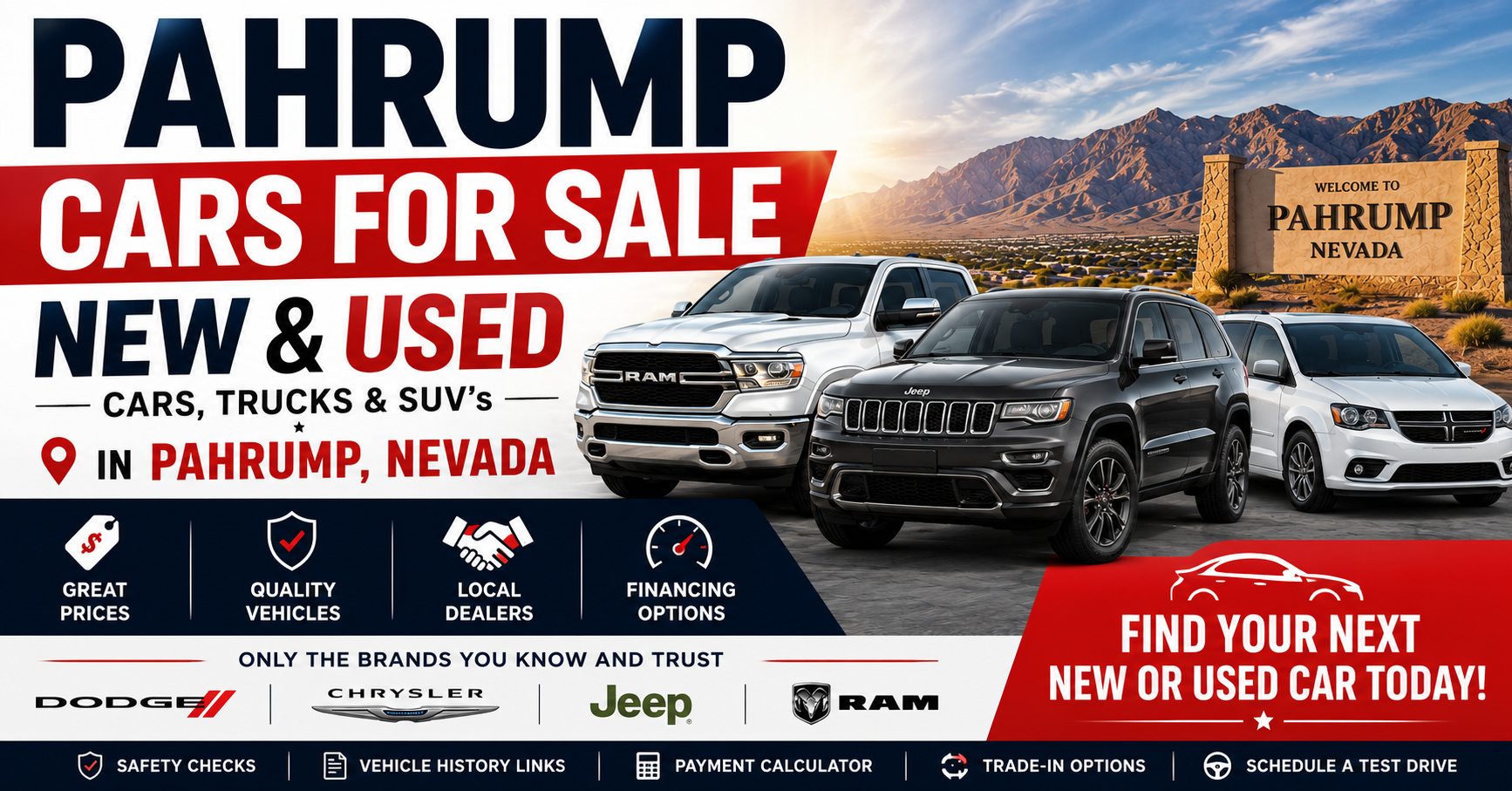 Pahrump Cars for Sale | New &amp; Used Vehicles in Pahrump, NV — Saitta Trudeau CJDR - Las Vegas web project by Vegas Marketing