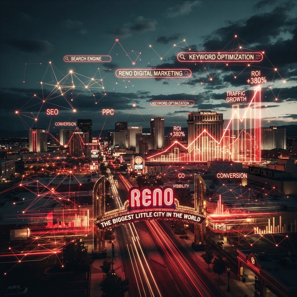 Reno, NV marketing agency Vegas Marketing helping Reno businesses rank #1 on Google with SEO, web design, and digital marketing services