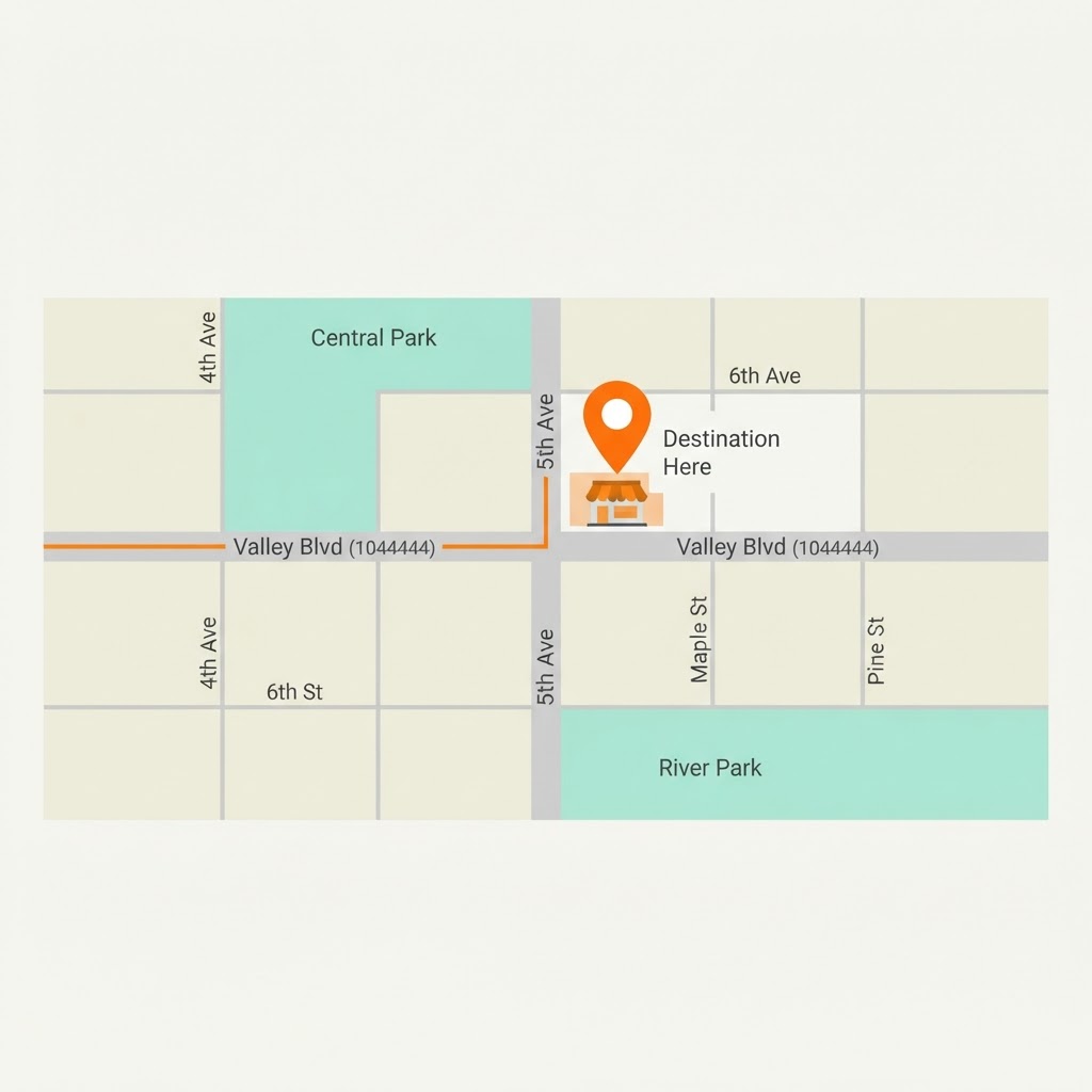 Static map showing PCM Fix location at 15156 Valley Blvd, La Puente, CA 91746